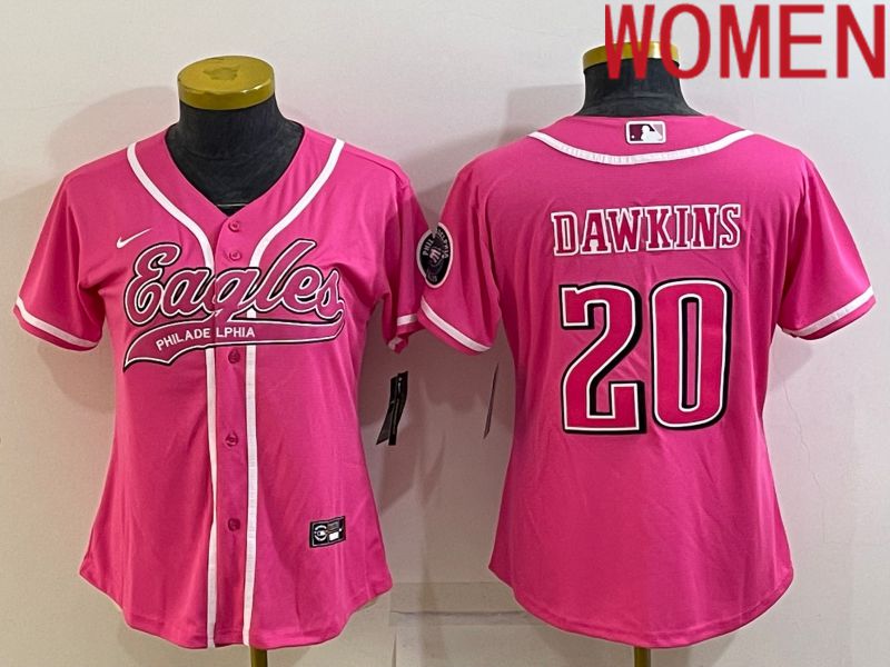 Women Philadelphia Eagles #20 Dawkins Pink 2022 Nike Co branded NFL Jerseys->miami dolphins->NFL Jersey